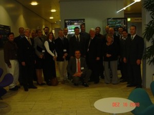 Chapter members tour the IBM plant, located in Boeblingen, Germany, in December. IBM staff members explained trends in research and development as well as the latest in IBM's technology. 